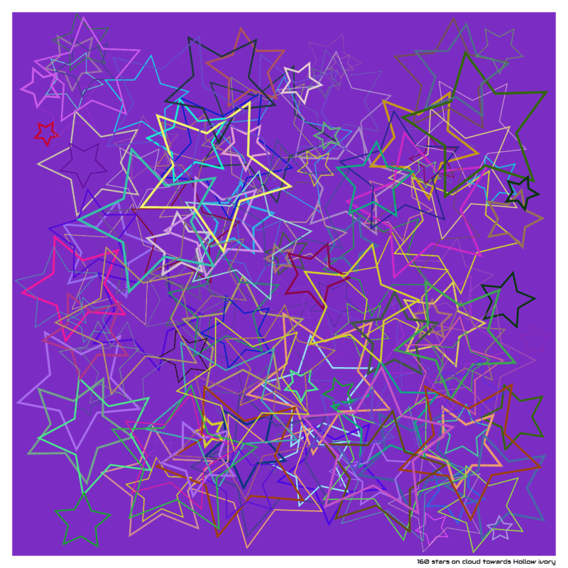 160 stars on cloud towards Hollow ivory