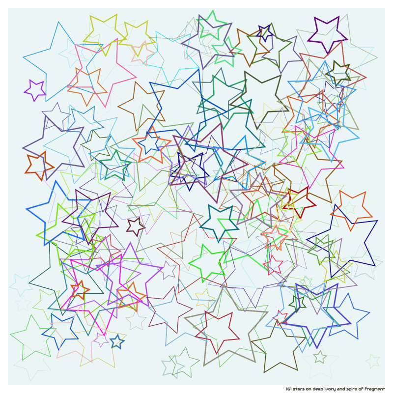 161 stars on deep ivory and spire of fragment
