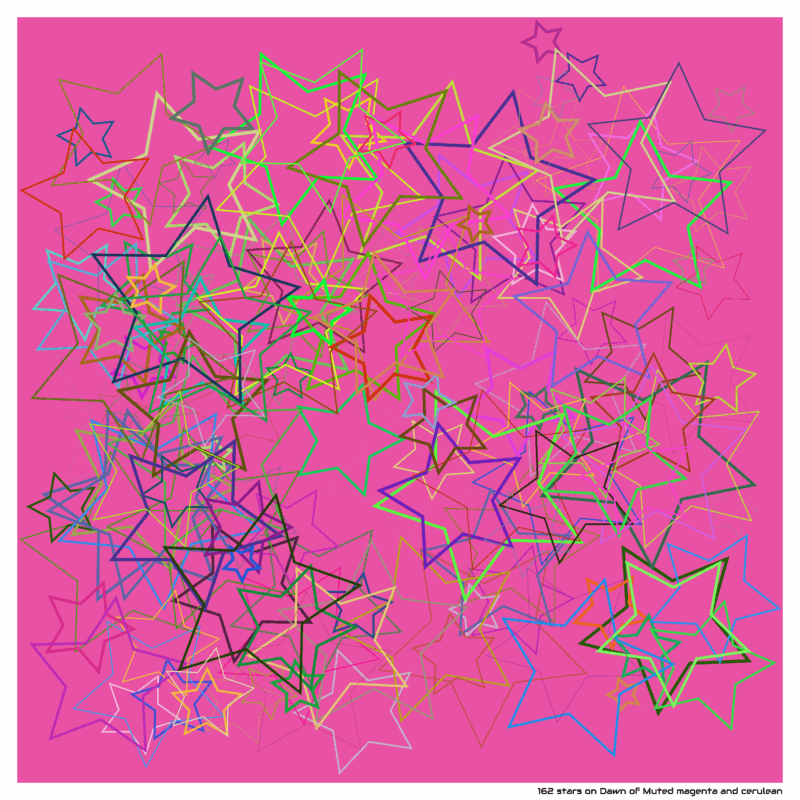 162 stars on Dawn of Muted magenta and cerulean