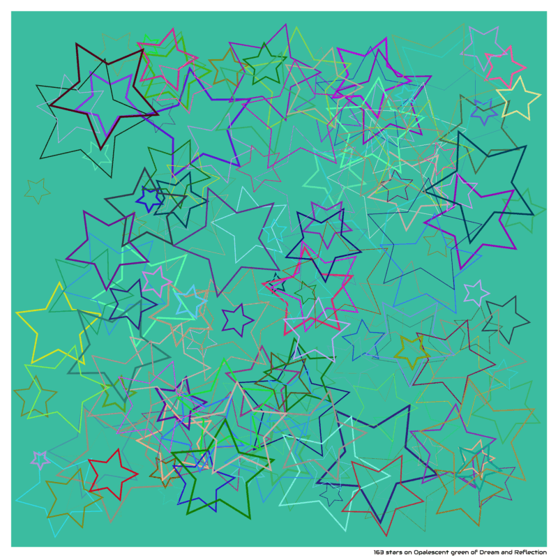 163 stars on Opalescent green of Dream and Reflection