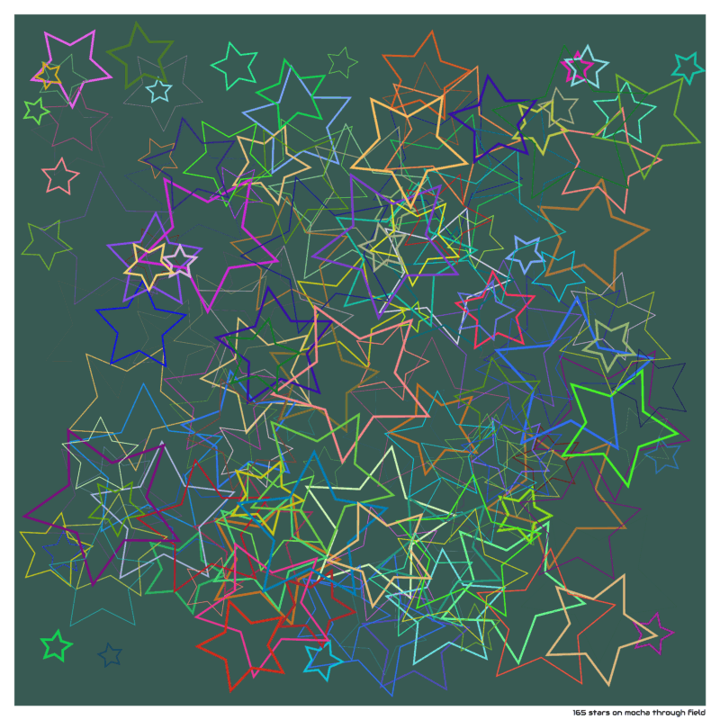 165 stars on mocha through field