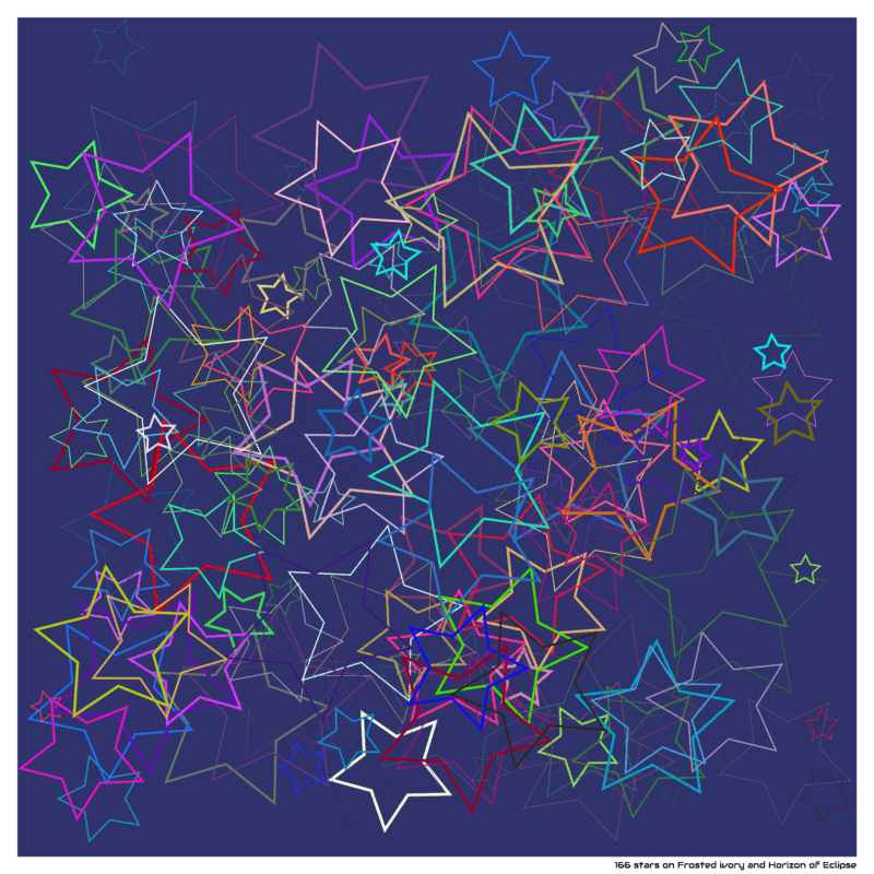 166 stars on Frosted ivory and Horizon of Eclipse
