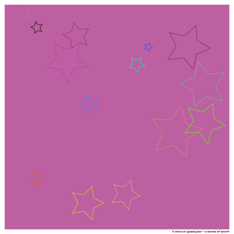 17 stars on glazed jade — a sonata of secret