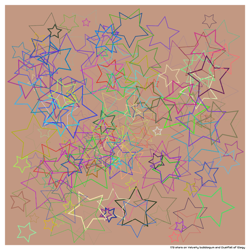 173 stars on Velvety bubblegum and Dustfall of Elegy