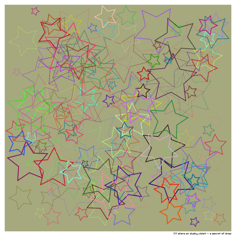 177 stars on dusky violet — a secret of drop