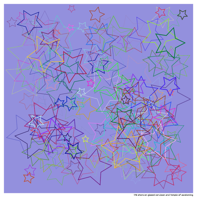 178 stars on glazed cerulean and temple of awakening