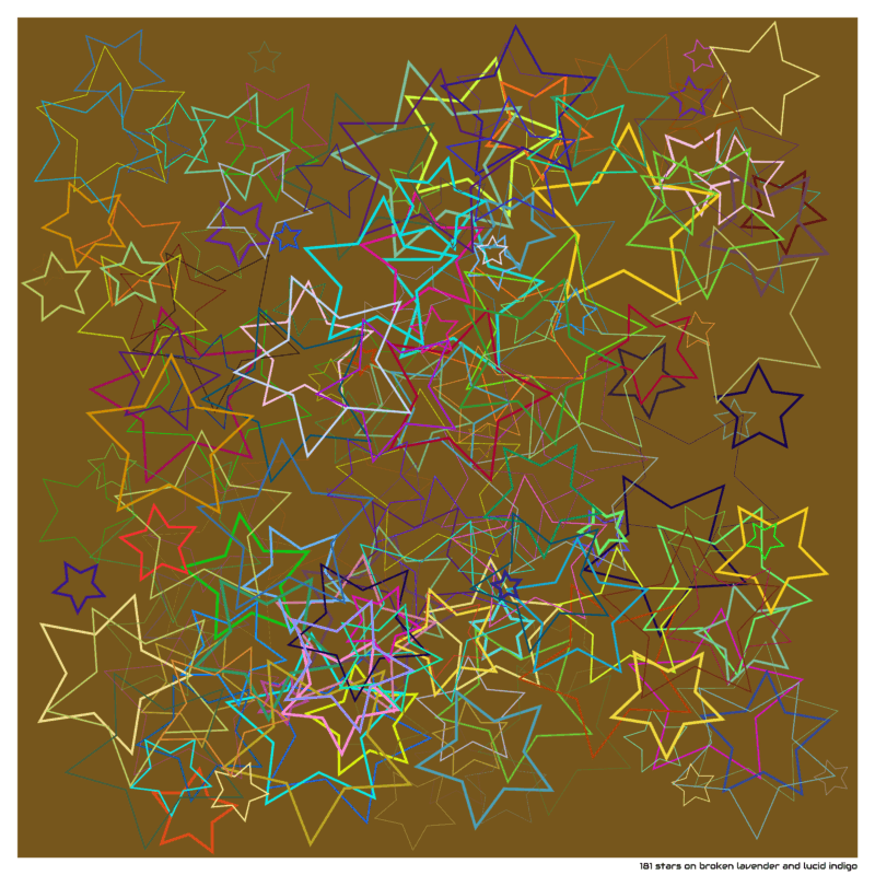 181 stars on broken lavender and lucid indigo