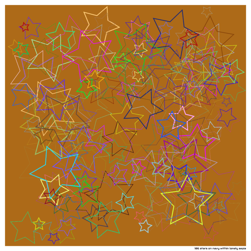 186 stars on navy within lonely sepia
