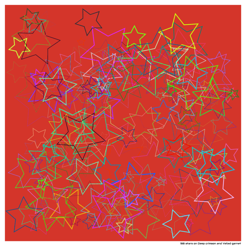 188 stars on Deep crimson and Veiled garnet