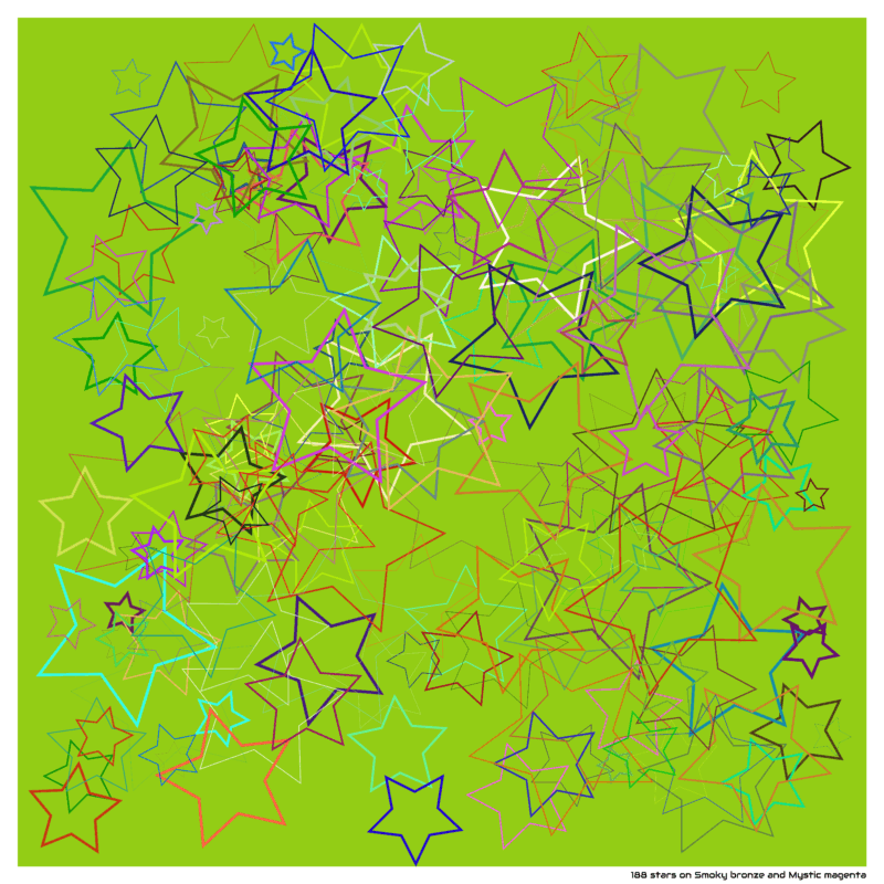 188 stars on Smoky bronze and Mystic magenta