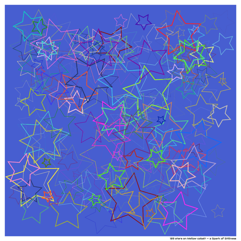 189 stars on Mellow cobalt — a Spark of Stillness