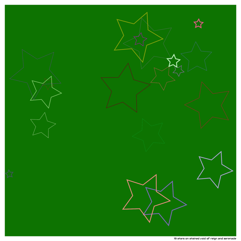 19 stars on stained void of reign and serenade