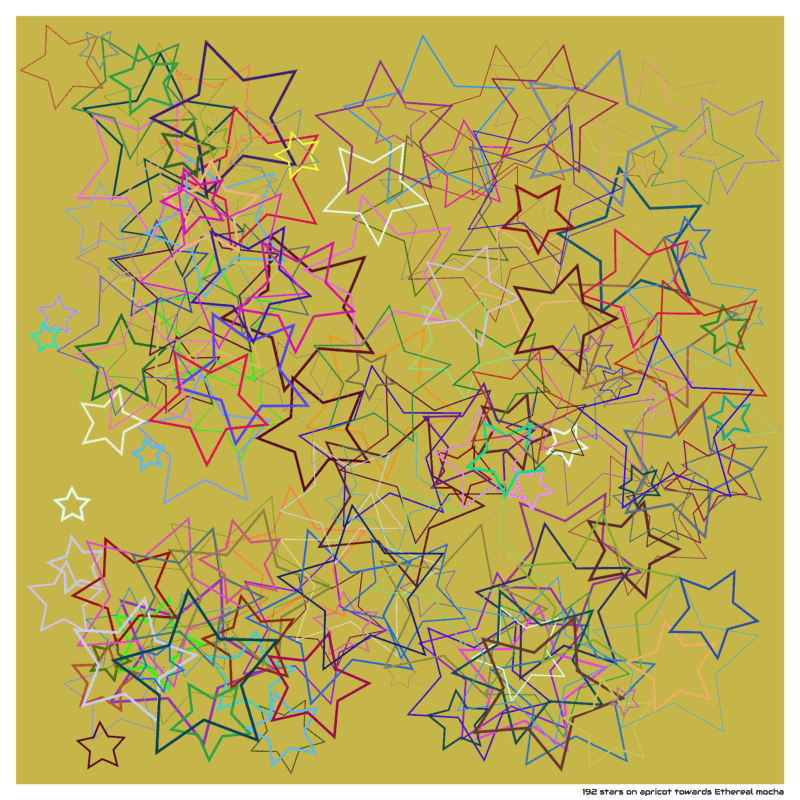 192 stars on apricot towards Ethereal mocha