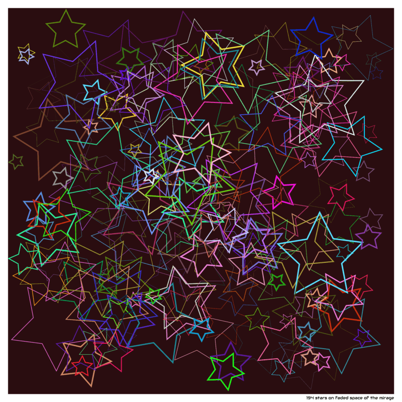 194 stars on faded space of the mirage