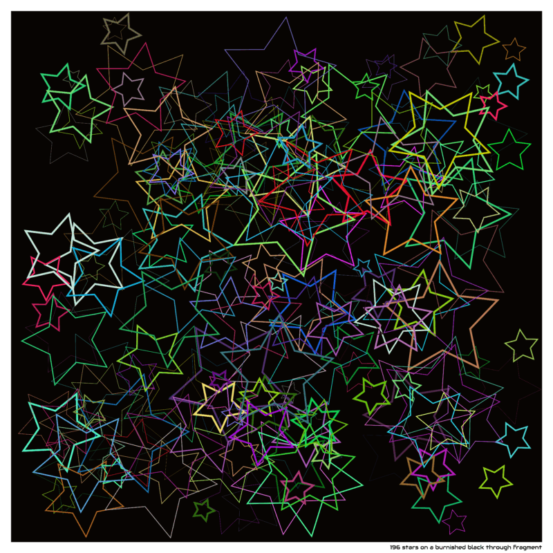 196 stars on a burnished black through fragment