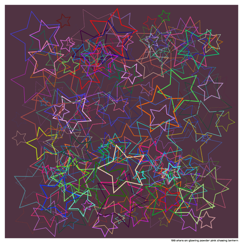 199 stars on glowing powder pink chasing lantern