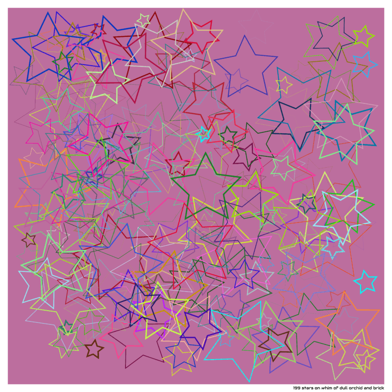 199 stars on whim of dull orchid and brick