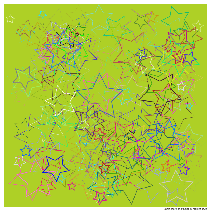 200 stars on eclipse in radiant blue