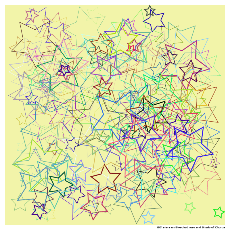 201 stars on Bleached rose and Shade of Chorus
