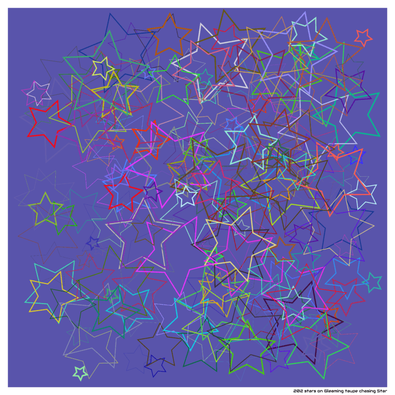 202 stars on Gleaming taupe chasing Star