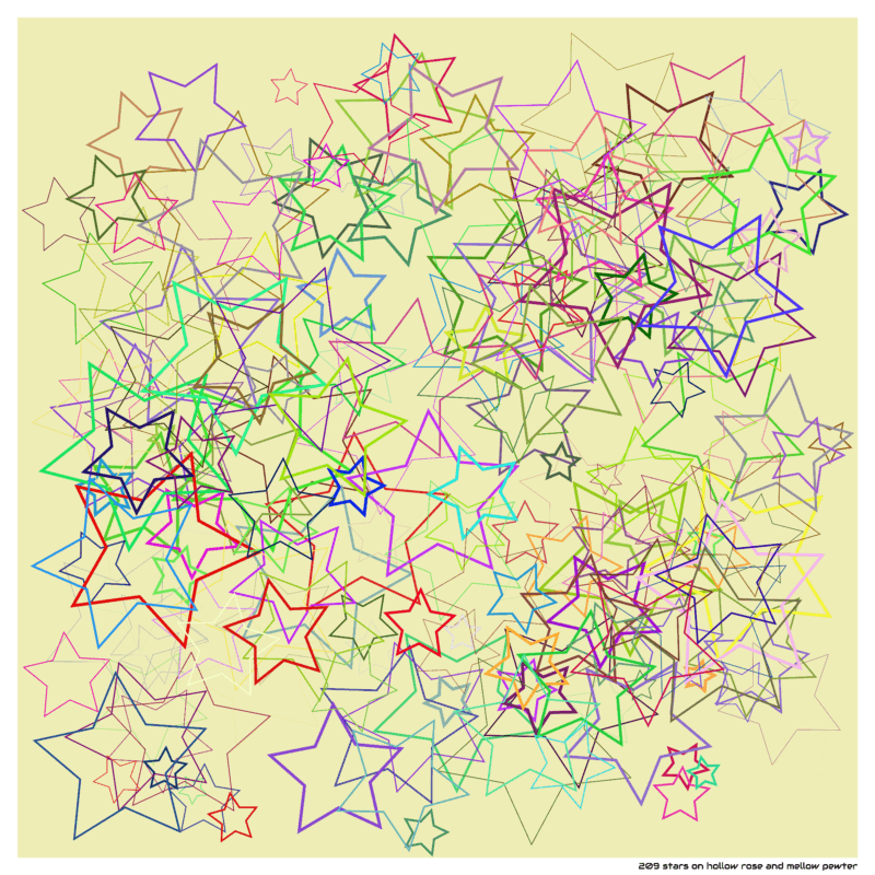 209 stars on hollow rose and mellow pewter
