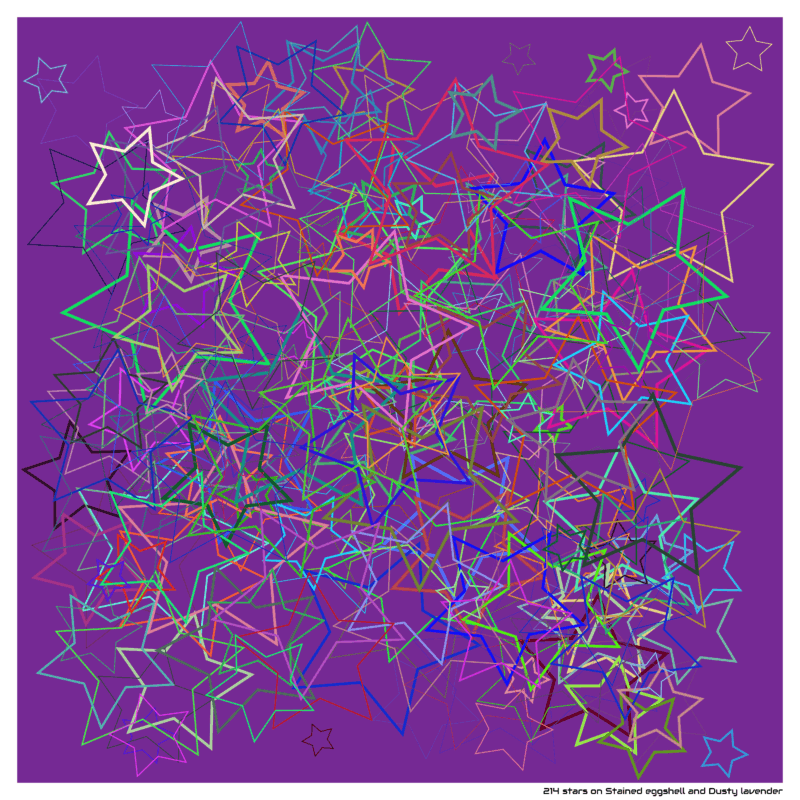 214 stars on Stained eggshell and Dusty lavender
