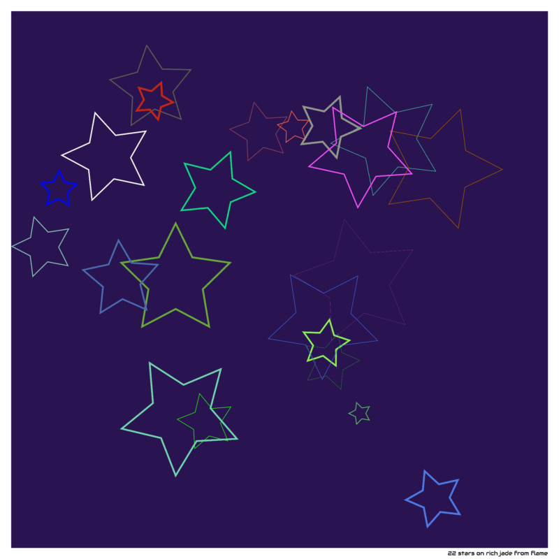 22 stars on rich jade from flame