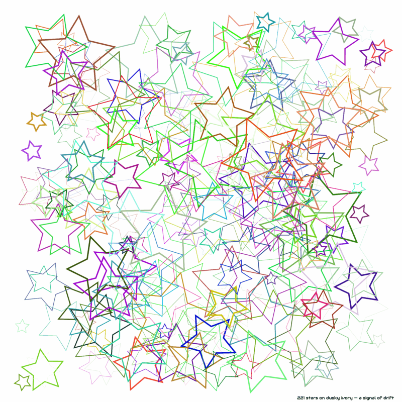 221 stars on dusky ivory — a signal of drift
