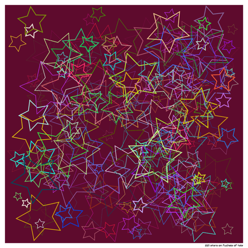 221 stars on fuchsia of tale