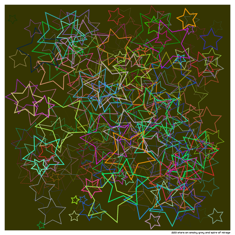 223 stars on smoky grey and spire of mirage