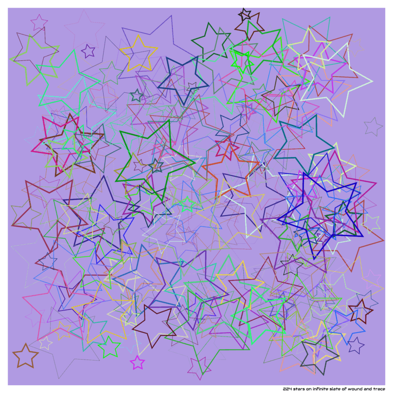 224 stars on infinite slate of wound and trace