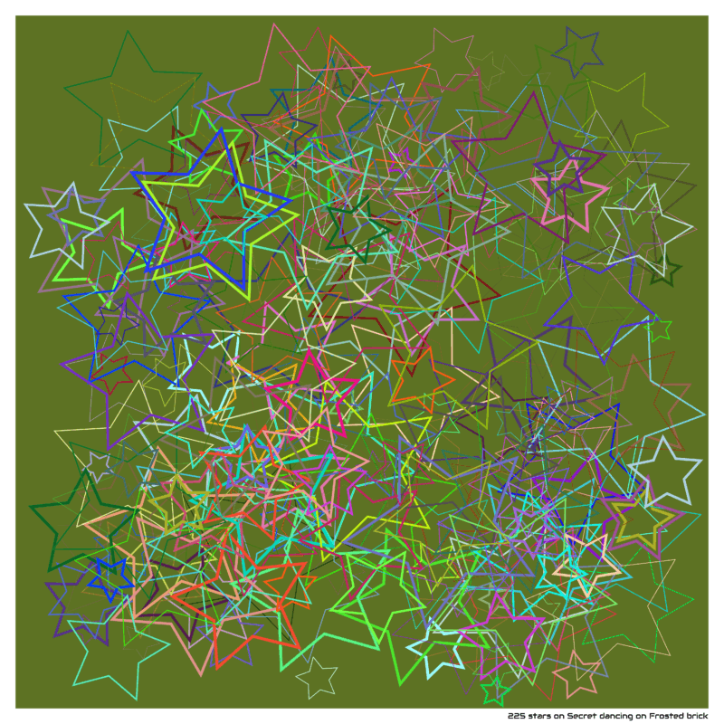 225 stars on Secret dancing on Frosted brick