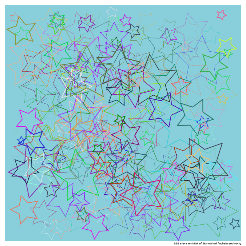 229 stars on Mist of Burnished fuchsia and navy