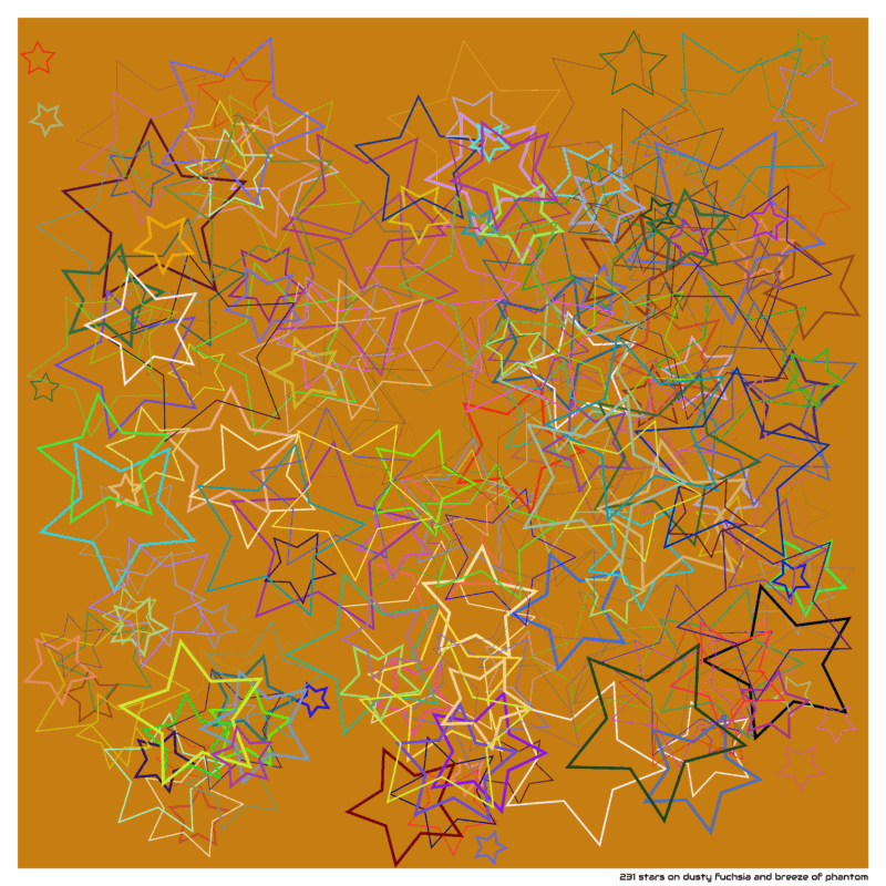 231 stars on dusty fuchsia and breeze of phantom