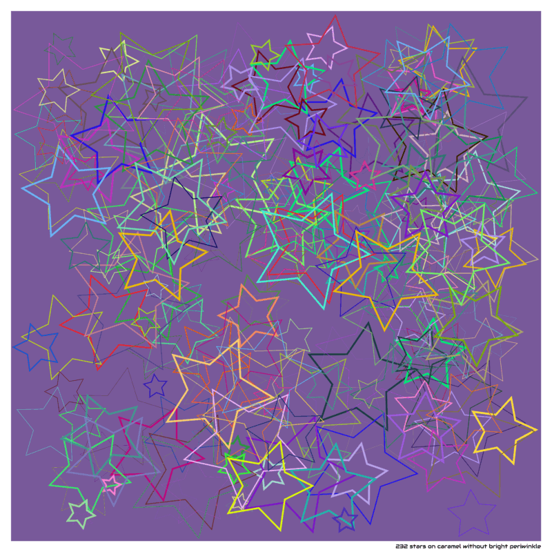 232 stars on caramel without bright periwinkle