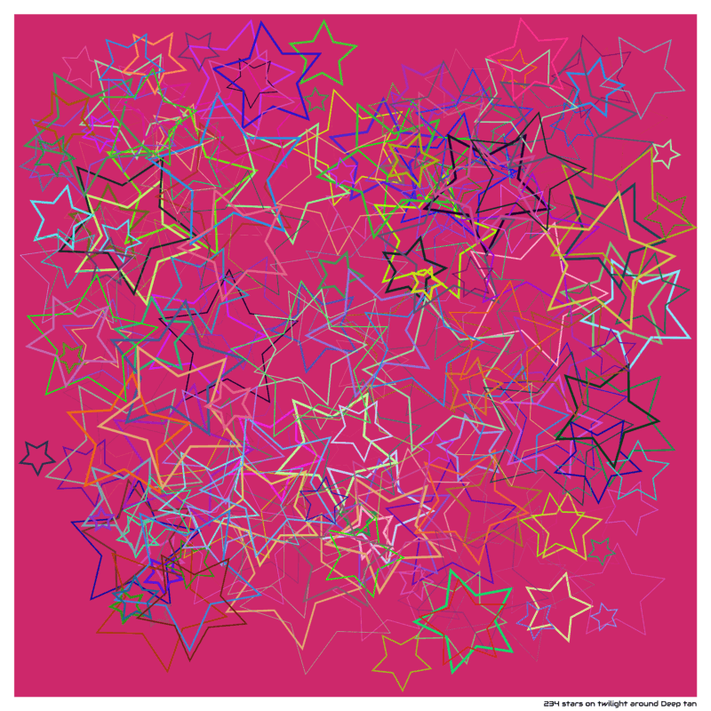 234 stars on twilight around Deep tan