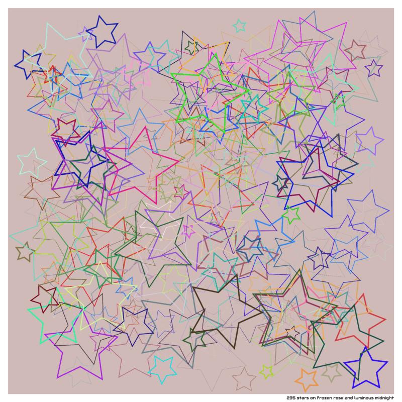 235 stars on frozen rose and luminous midnight
