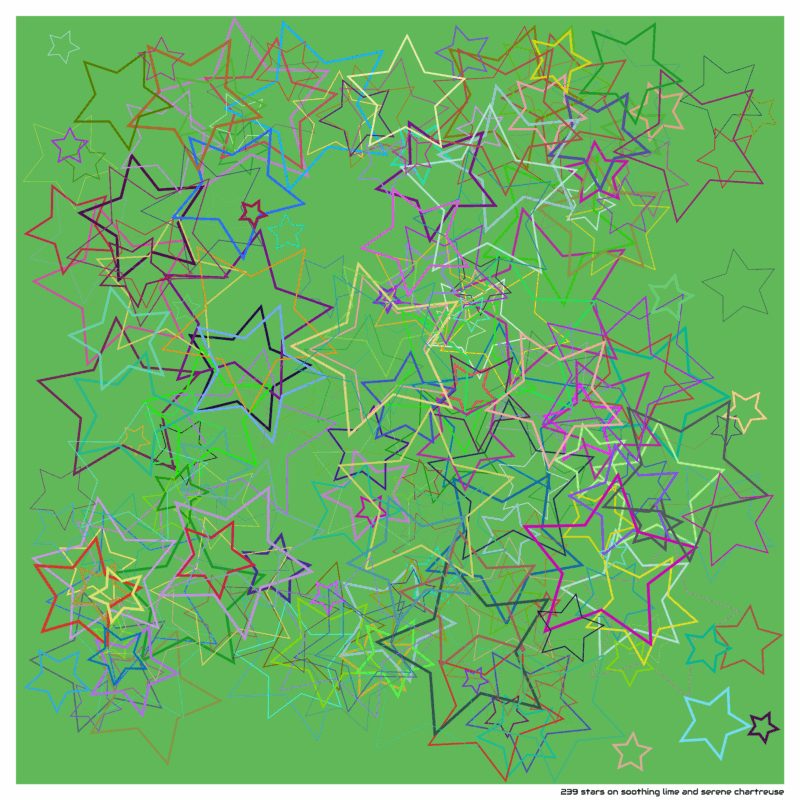 239 stars on soothing lime and serene chartreuse