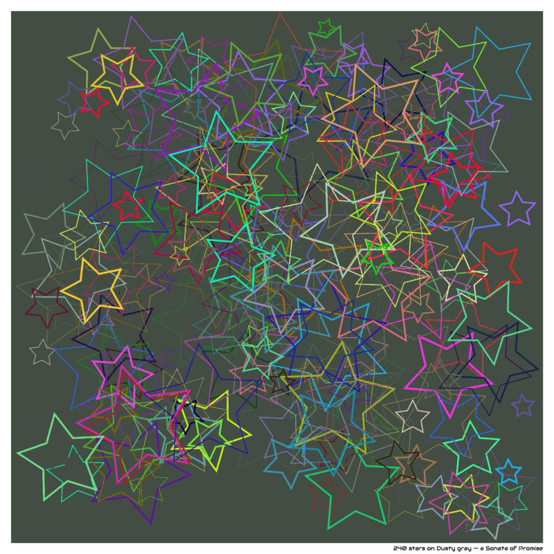 240 stars on Dusty gray — a Sonata of Promise