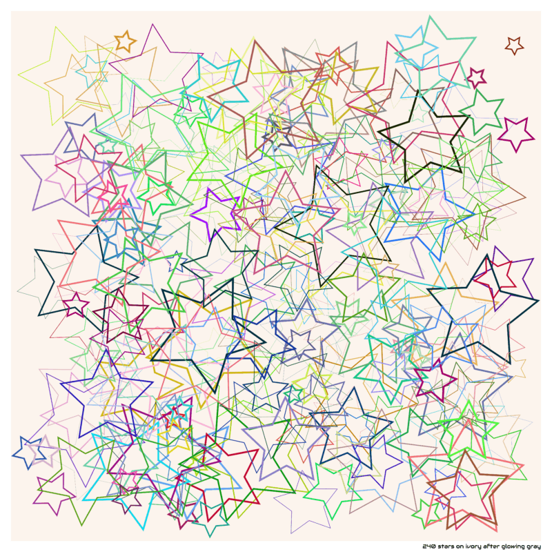 240 stars on ivory after glowing gray