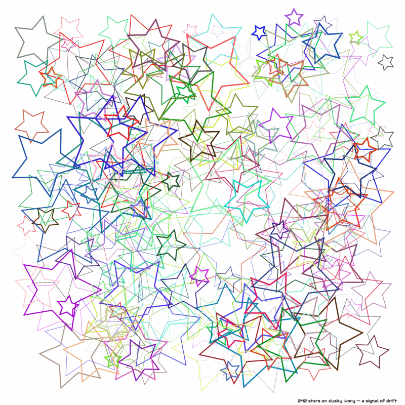 242 stars on dusky ivory — a signal of drift