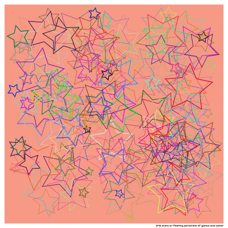 246 stars on fleeting periwinkle of glance and comet