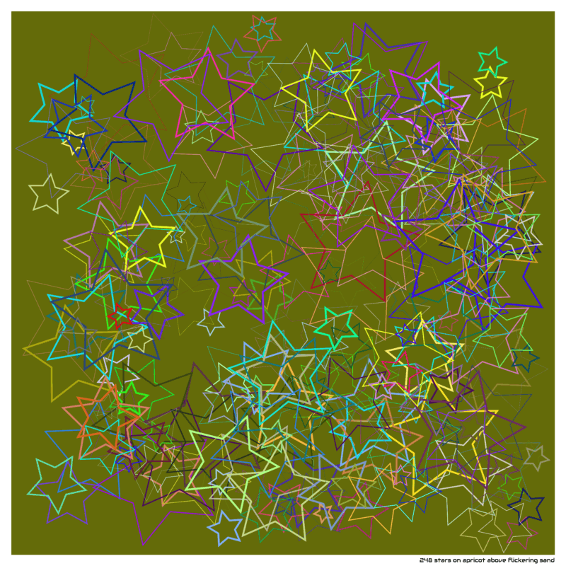 248 stars on apricot above flickering sand