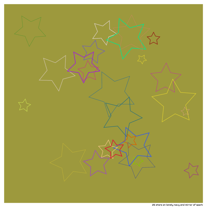 25 stars on lonely navy and mirror of spark