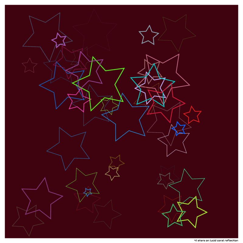 41 stars on lucid coral reflection