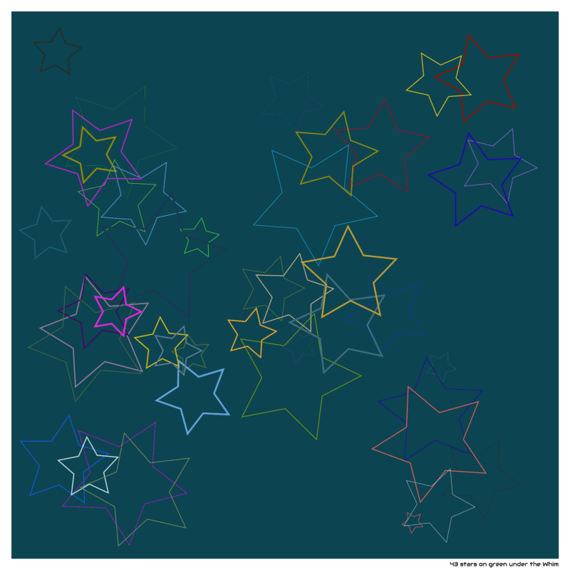 43 stars on green under the Whim