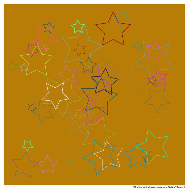 47 stars on Iridescent snow and Field of Descent