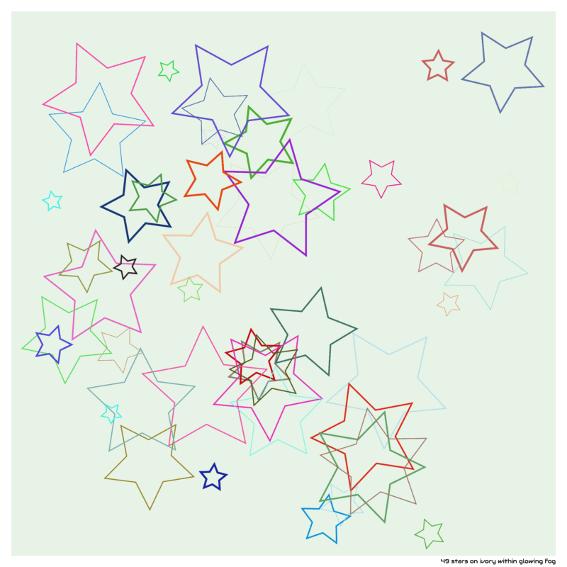 49 stars on ivory within glowing fog