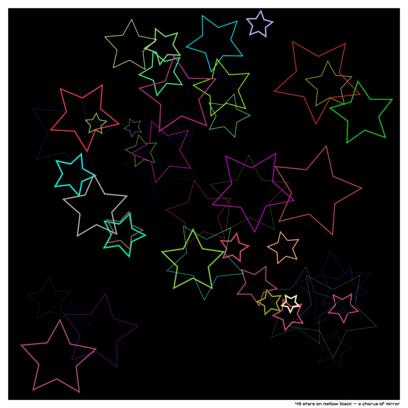 49 stars on mellow black — a chorus of mirror