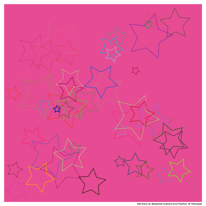 50 stars on Bleached mustard and Feather of Whirlpool